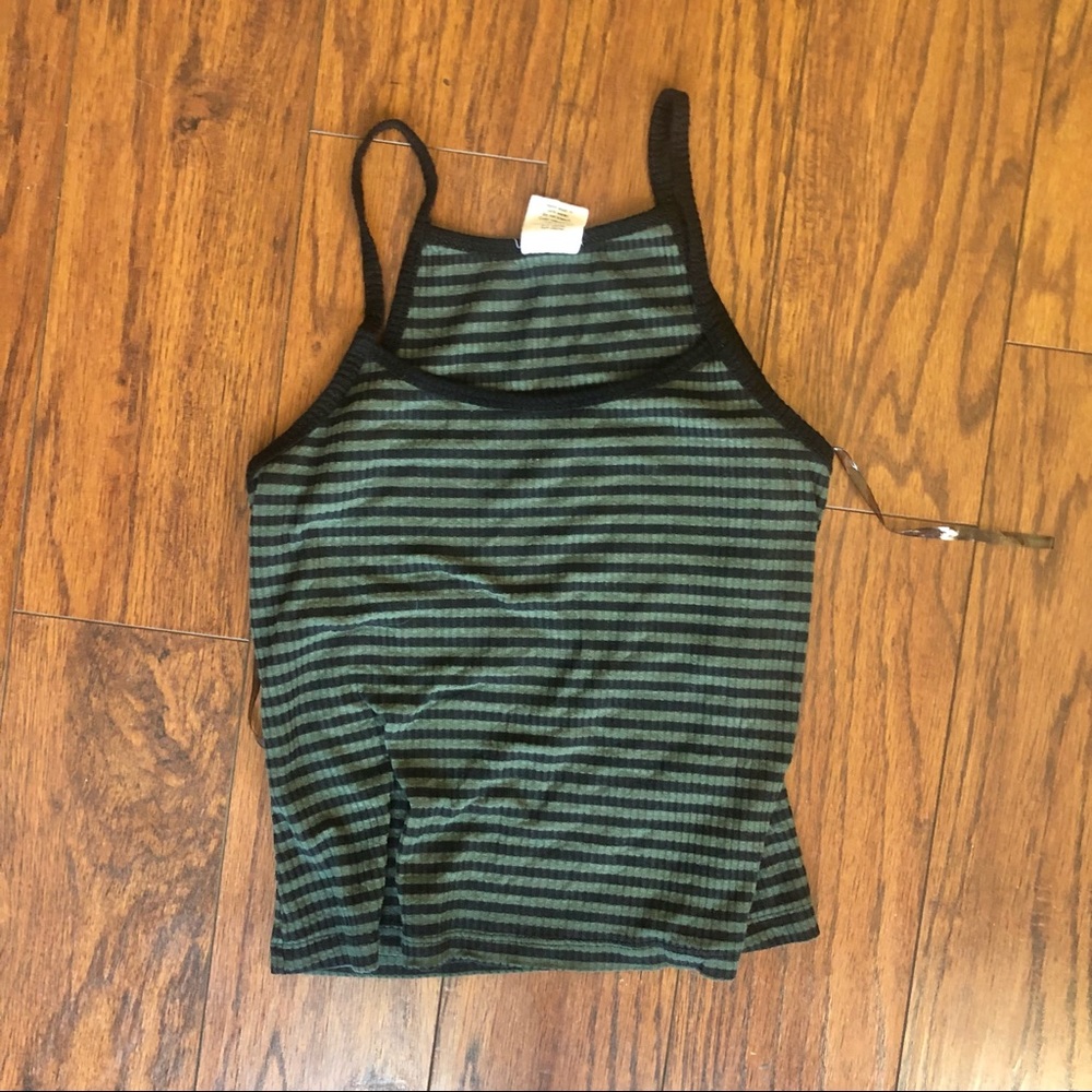 Green and black stripe tank